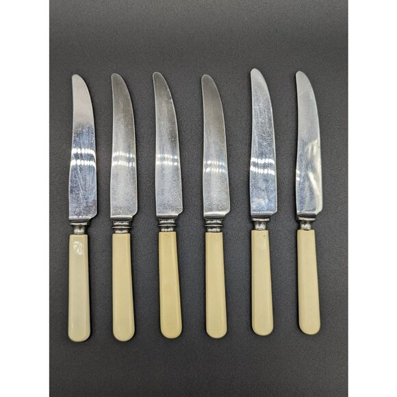 1940's Set of 6 Mappin & Webb Sheffield signed Stainless Steel Knives - Picture 1 of 4
